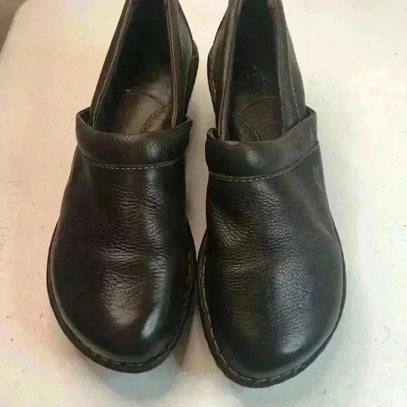 Born Brown leather slip on loafers wedge heel size 8M/39 runs small. - Picture 5 of 8